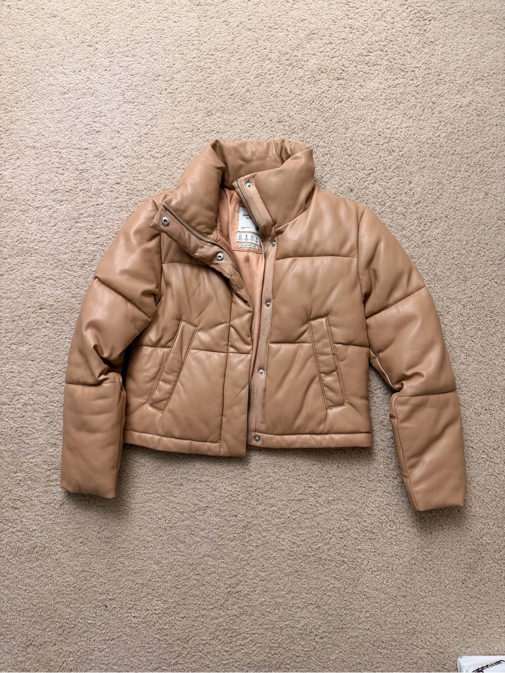 Abercrombie & Fitch Tan Mini Puffer Jacket